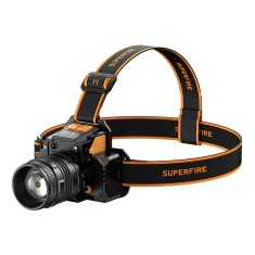 Lanterna LED pentru cap Superfire HL58, Zoom, 350 lm, 230 m, control miscare mana, incarcare USB-C