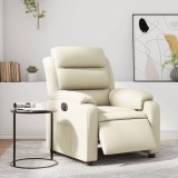 VidaXL Fotoliu rabatabil electric, crem, piele ecologică 3205029