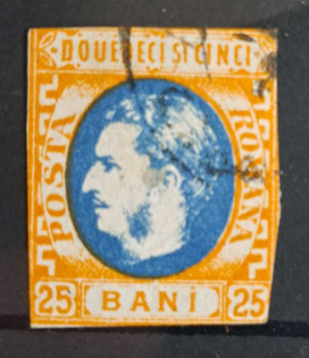 1869 Carol I cu favori i, 25 bani foto