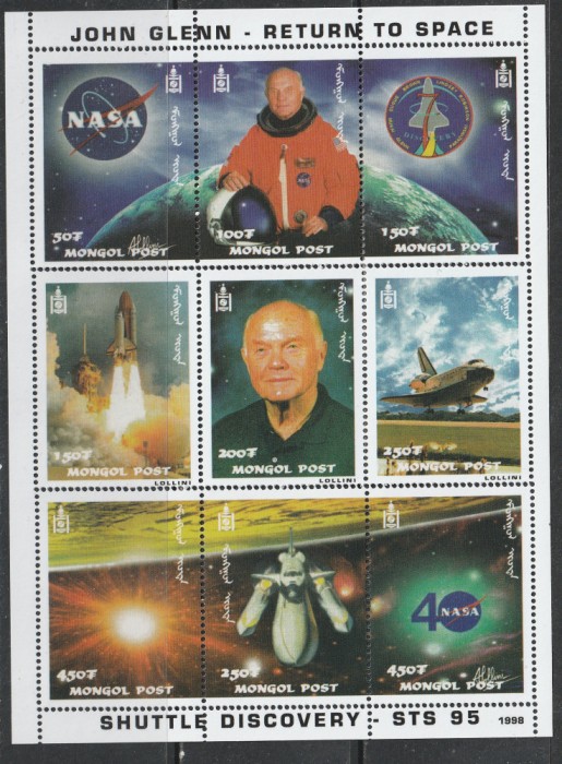 Mongolia 1998 - #727 John Glenn S/S 1v MNH