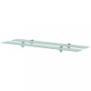 Rafturi suspendate sticla, 2 buc, 90 x 20 cm, grosime 8mm, transparent, suport metalic, sarcina max 15kg