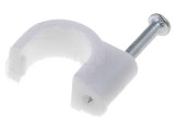 Goobay Suport Cablu Rotund Alb cu Cui 9mm, 12mm Inaltime, Set 100 Bucati