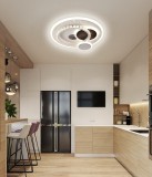 Lustra LED cu cristal HELIOX, 43W, 4 Cercuri, lumina Rece/Calda/Neutra, Alb ModernLight Concept