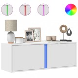 Cumpara ieftin Dulap TV de perete cu lumini LED, alb, 100x31x45 cm