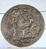 Basorelief de bronz scoala franceza, sf. secolului XIX, piesa deosebita , mare si atragatoare