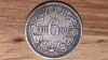 Africa de sud ZAR -foarte rara- 6 pence 1893 argint superb patinata - tiraj 95k
