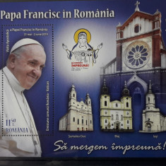 timbru vizita Papa Francisc in Romania, Bloc 2019,nestampilat