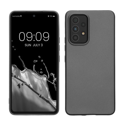 Husa kwmobile pentru Samsung Galaxy A53 5G, Silicon, Gri, 57958.232 foto