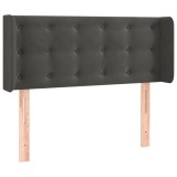 Cumpara ieftin Tablie de pat cu aripioare gri inchis 83x16x78/88 cm catifea