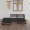 Gossi set mobilier de gradina, 5 piese, negru, lemn masiv de pin