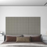 VidaXL Panouri de perete 12 buc. gri deschis 60x15 cm catifea 1,08 m&sup2;