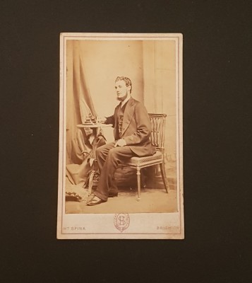 Fotografie carte de vizită veche Portret Bărbat Studio Victorian foto