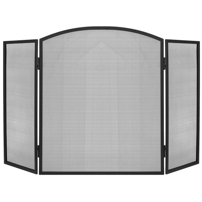 Panou Paravan de Protectie Copii sau Animale pentru Semineu sau Soba, Grilaj Metalic, Pliabil, Dimensiuni 118x76cm