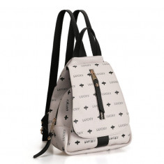 Rucsac, Lucky Bees, 945 White, piele ecologica, alb