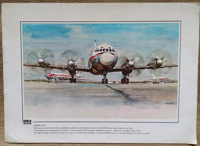 Avionul Iljusin IL-18 din flota companiei aeriene Czech Airlines