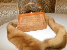 Esarfa dama nurca aurie, poseta noua cadou