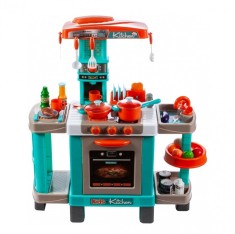 Bucatarie pentru copii MalPLay cu electrocasnice, lumini si sunete, turcoaz inaltime 87 cm foto