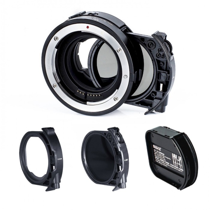 Kit Adaptor montura Meike MK-EFTE-C de la Canon EF/S la Sony E cu filtre Drop-in VND+Clear