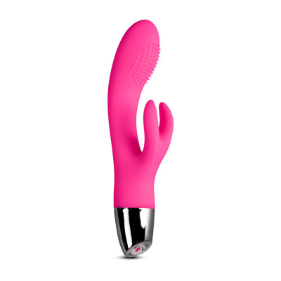 Vibrator Rabbit Benny 10 Moduri Vibratii Silicon USB Roz 20 cm Guilty Toys foto