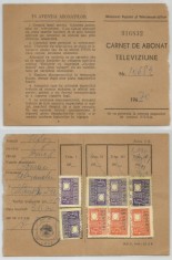 Romania, Carnet de abonat televiziune, Bucuresti, 1970