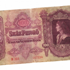 Bancnota Ungaria 100 pengo 1930, stare foarte buna