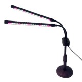 Lampa UV pentru cresterea plantelor, conectare la retea, 10W, 2 capete, 36 LED-uri, ajustabila pana la 60 cm, Lumina Alb Mov
