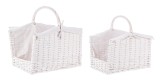 Cumpara ieftin Set 2 cosuri depozitare alb Alesha 44x30x42h; 50x37x47,5h