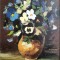 Marcel CHIŢAC (n. 1953)-&quot;Vas de lut cu panseluţe sălbatice&quot;, pictură &icirc;n ulei