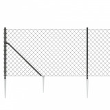 Gard plasa de sarma cu tarusi de fixare, antracit 1x25 m GartenMobel Dekor, vidaXL