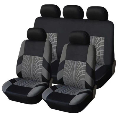 Set Huse Scaune Auto RoGroup Mesh, material textil, 9 Bucati, culoare gri cu negru foto