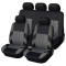 Set Huse Scaune Auto RoGroup Mesh, material textil, 9 Bucati, culoare gri cu negru