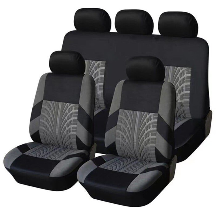 Set Huse Scaune Auto RoGroup Mesh, material textil, 9 Bucati, culoare gri cu negru