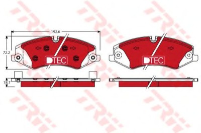 Set placute frana,frana disc LAND ROVER RANGE ROVER IV (LG) (2012 - 2016) TRW GDB1898DTE foto