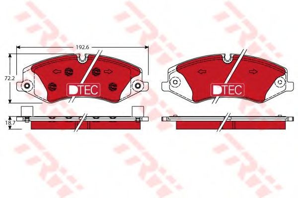 Set placute frana,frana disc LAND ROVER RANGE ROVER IV (LG) (2012 - 2016) TRW GDB1898DTE