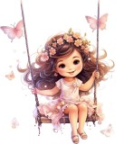 Sticker decorativ, Mica Printesa, Roz, 70 cm, 1268STK-1