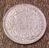 C50 - Moneda foarte veche - Elvetia - 1/2 franci - 1971