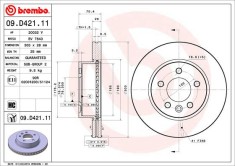 BREMBO 09.D421.11 PRIME LINE - UV Coated Disc frana