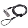 Cablu Antifurt Laptop cu Cifru, Otel, 1.9m, Gri Inchis, Lock 6.3mm, Oscilatie 90&deg;, Forma T
