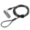 Cablu de securitate cu cifru, oscilatie 90&deg;, lock 6.3 mm, forma T, pentru laptop, accesorii birou, Gri Inchis