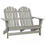 VidaXL Scaun de grădină Adirondack cu 2 locuri, gri, lemn masiv brad
