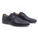 Pantofi barbati, Goretti, B28-650-7, casual, piele naturala, negru, 40, 44
