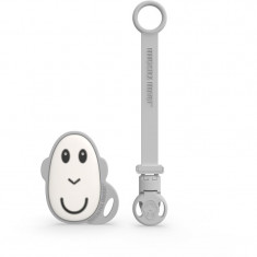 Matchstick Monkey Flat Face Teether & Soother Clip set cadou Grey(pentru copii)