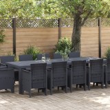 vidaXL Set de masă pentru grădină 13 pcs Antracit 300 x 100 x 73 cm