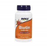 Now Biotin 5000 mcg, 60 capsule - 2 luni administrare, Tratament pentru barba/scalp