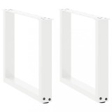 Cumpara ieftin Picioare pentru masuta de cafea in forma de U, 2 buc., alb, 50x(42-43) cm, otel