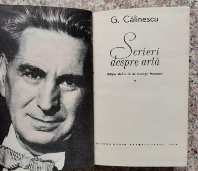 Scrieri Despre Arta Vol. 1-2 - G. Calinescu ,553550 foto