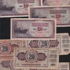 Iugoslavia Yugoslavia 20 dinari dinara 1974 78 81 VG F VF pret pe bucata