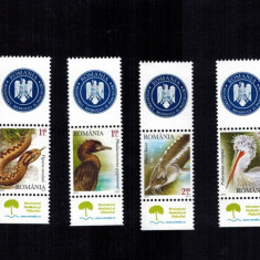 Romania 2010 Fauna Ocrotita Delta Dunarii Serie Completa + vinieta MNH LP 1868