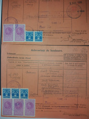 LOT 148 2 buc.documente 1939 cu timbre fiscale Carol al II lea efigia in cerc, foto