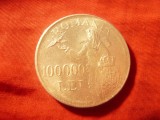Moneda 100 000 lei 1946 Mihai I , argint , cal. F.Buna Pacea